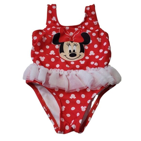 Disney Baby Minnie Mouse One Piece Swimsuit Sz 3-6M - Picture 1 of 13